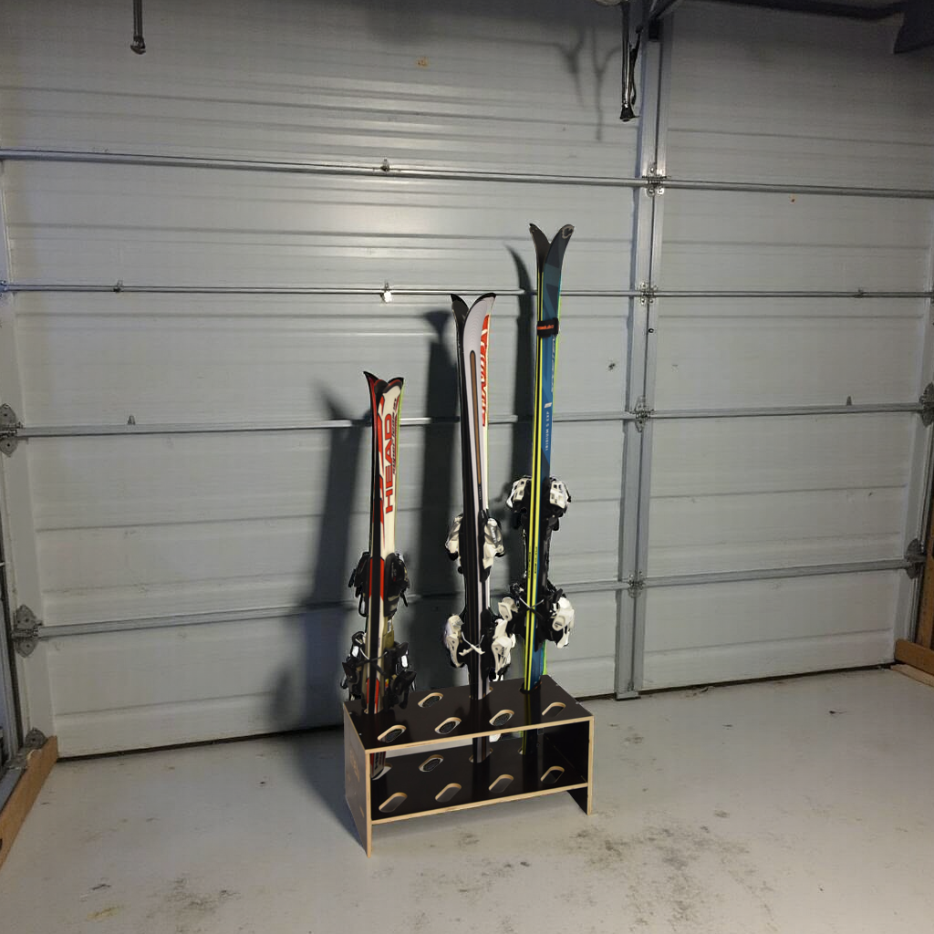 Porte-skis en bois - 8 paires