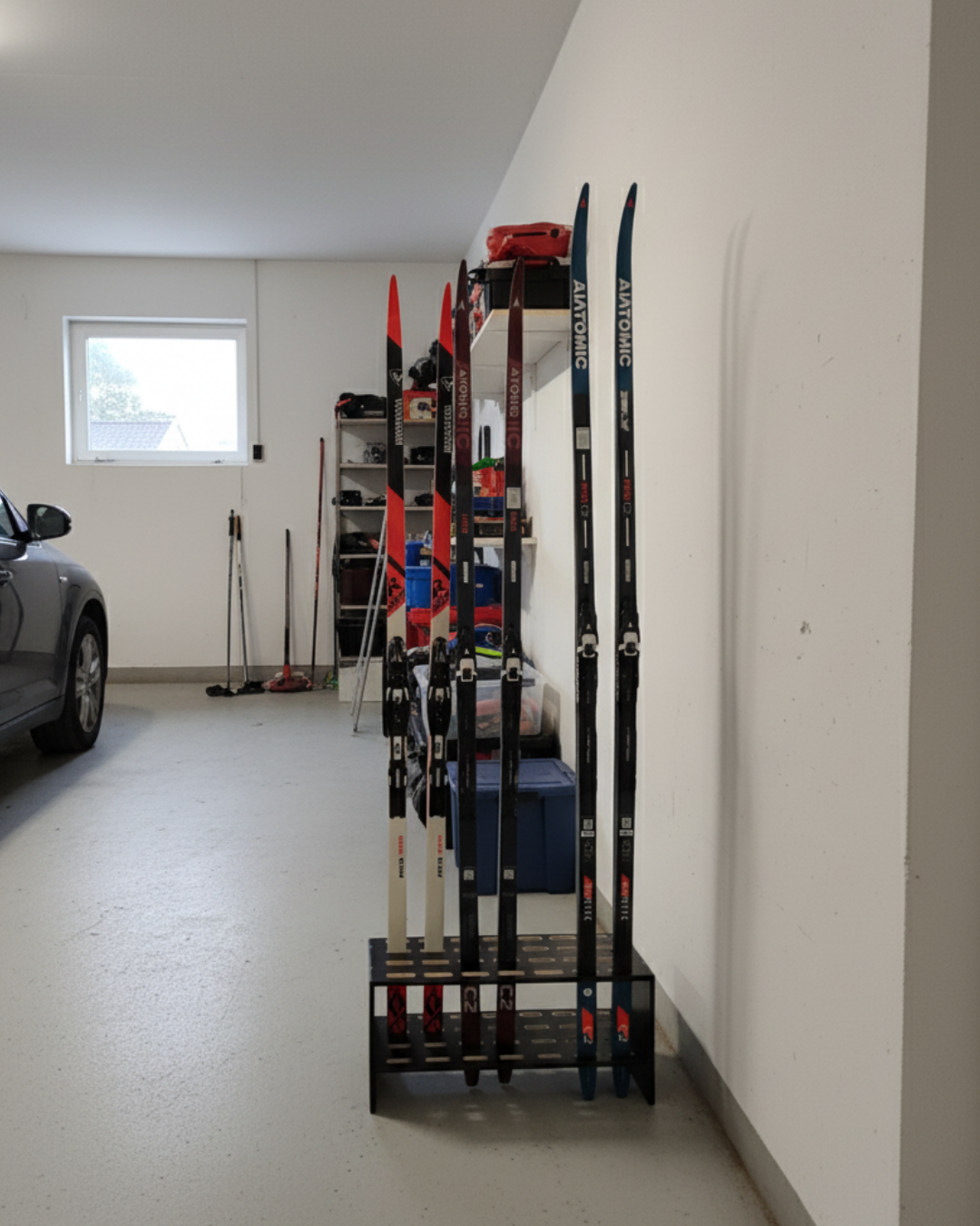 Porte-skis en bois pour 14 paires de skis de fond